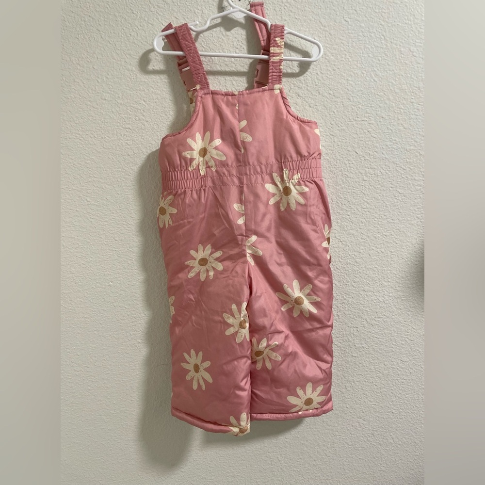 Carters Pink Floral toddler Kids Overall snowbibs